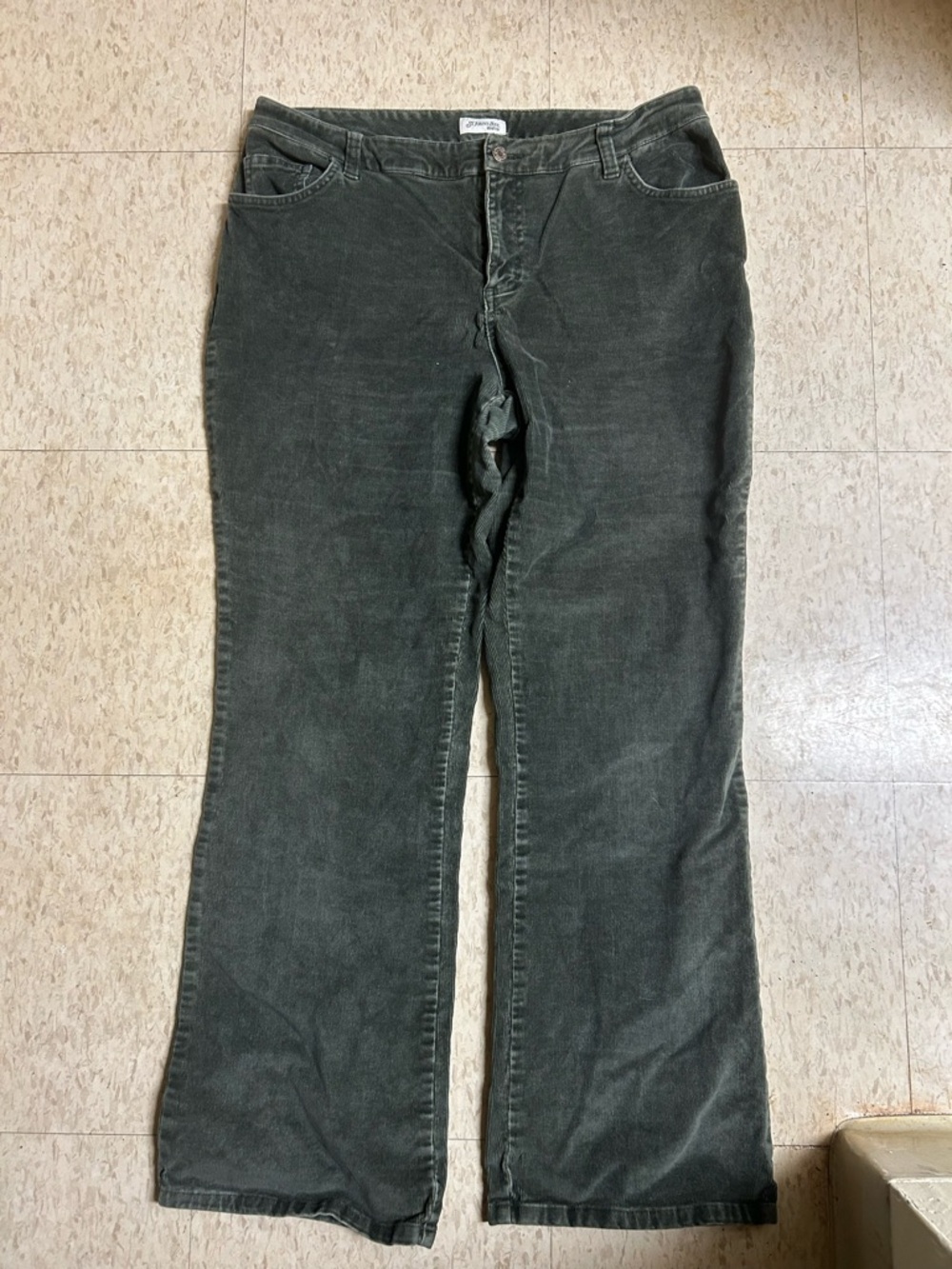 St. John's Bay Olive Corduroy Pants with Wide Leg